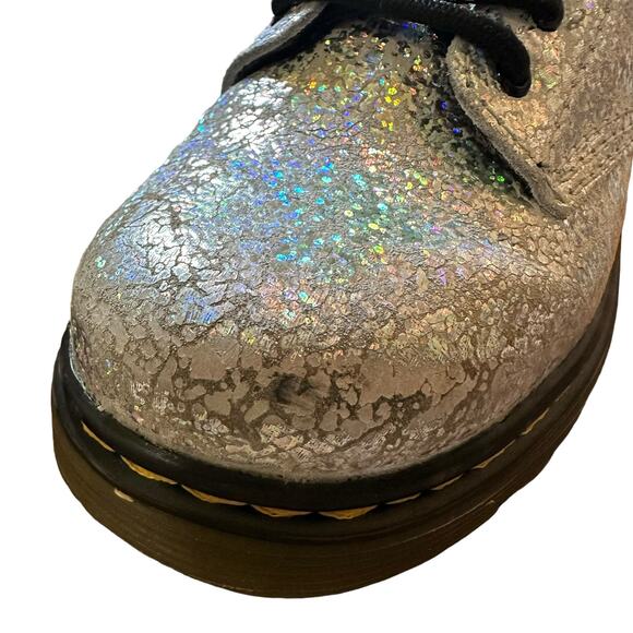 Dr. Martens | Kids Size 10 Youth Silver Cosmic Glitter - Picture 4 of 13